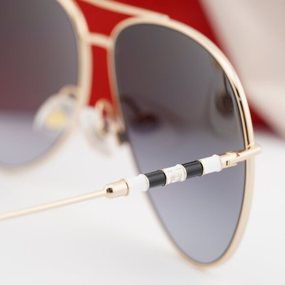 Carolina Herrera CH 0034/S 0J5G 9O Aviator Sunglasses - Gold/Grey main image 8